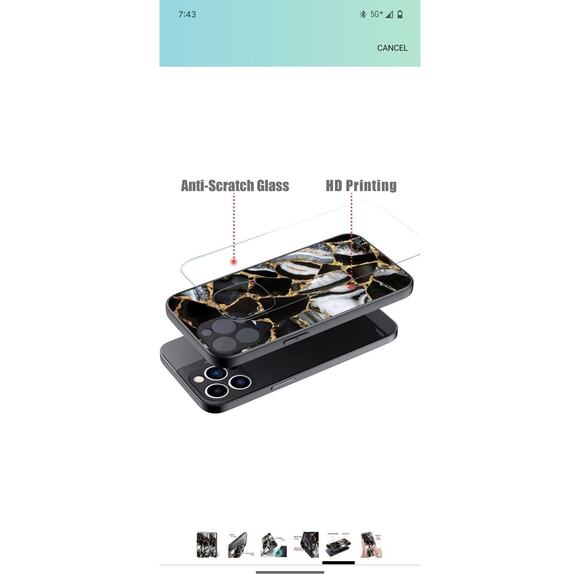 Marble Printed ShockProof Silicone Case For iPhone 15 Pro Max - Picture 5 of 8